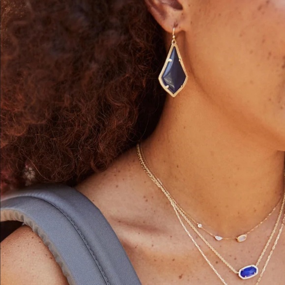 Kendra Scott Olivia Earrings in Navy Dusted